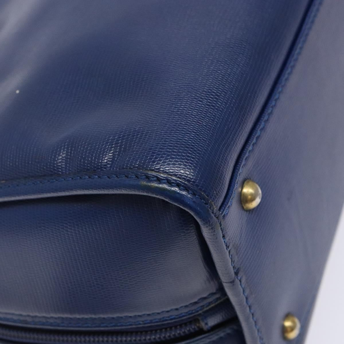 Celine Circle Logo Handbag Leather, BLUE, LEATHER, Handbag