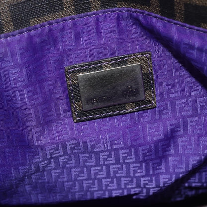 Fendi Compartment Shopping Tote Zucca Coated Canvas, BLACK, PVC, Tote bag