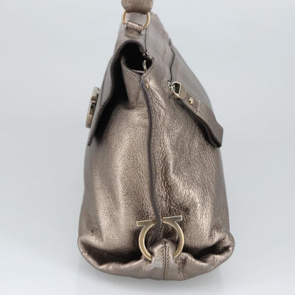 Salvatore Ferragamo Sofia Satchel Leather, SILVER, LEATHER, Handbag