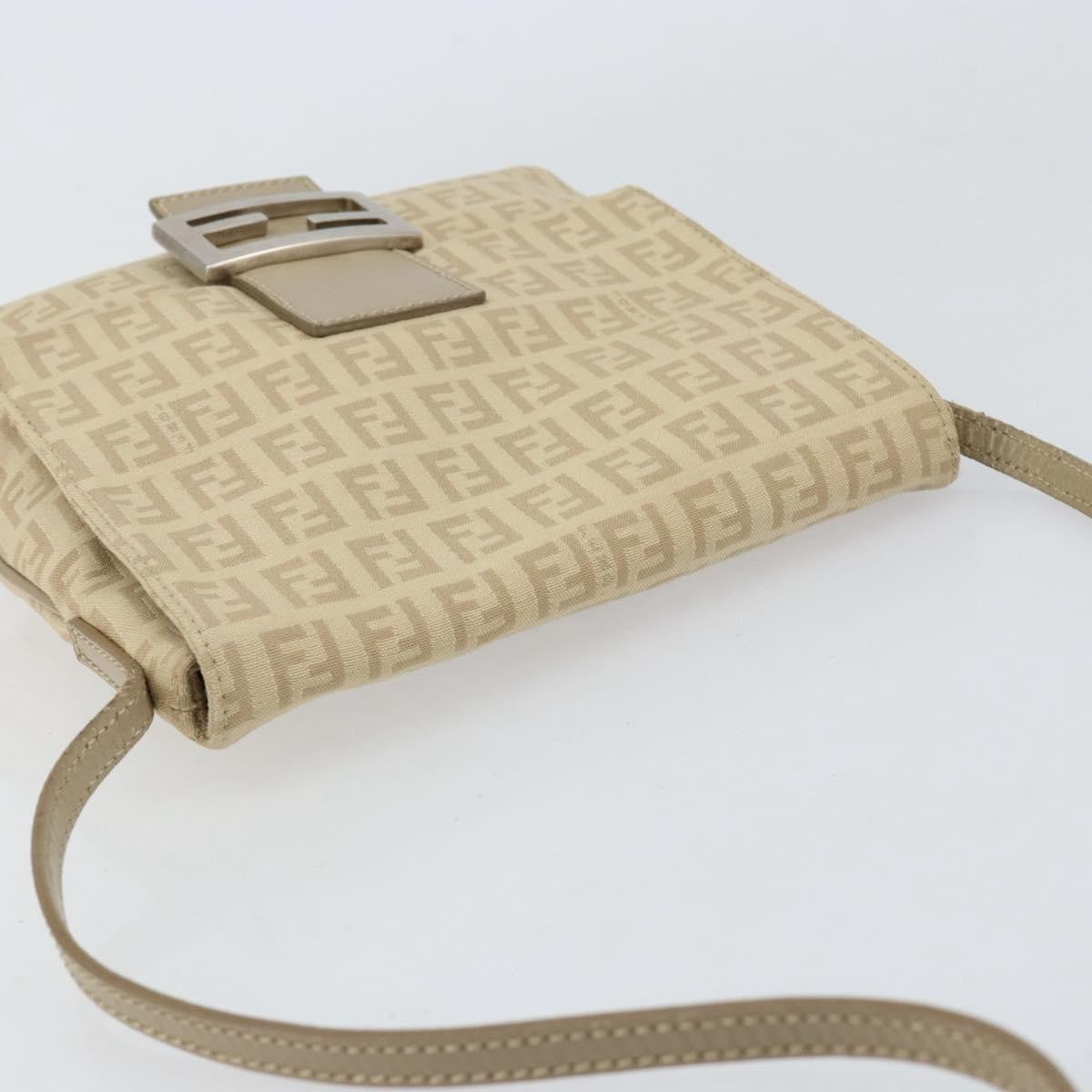 Fendi Vintage Flap Crossbody Bag Zucchino Canvas, BEIGE, CANVAS, Shoulder bag
