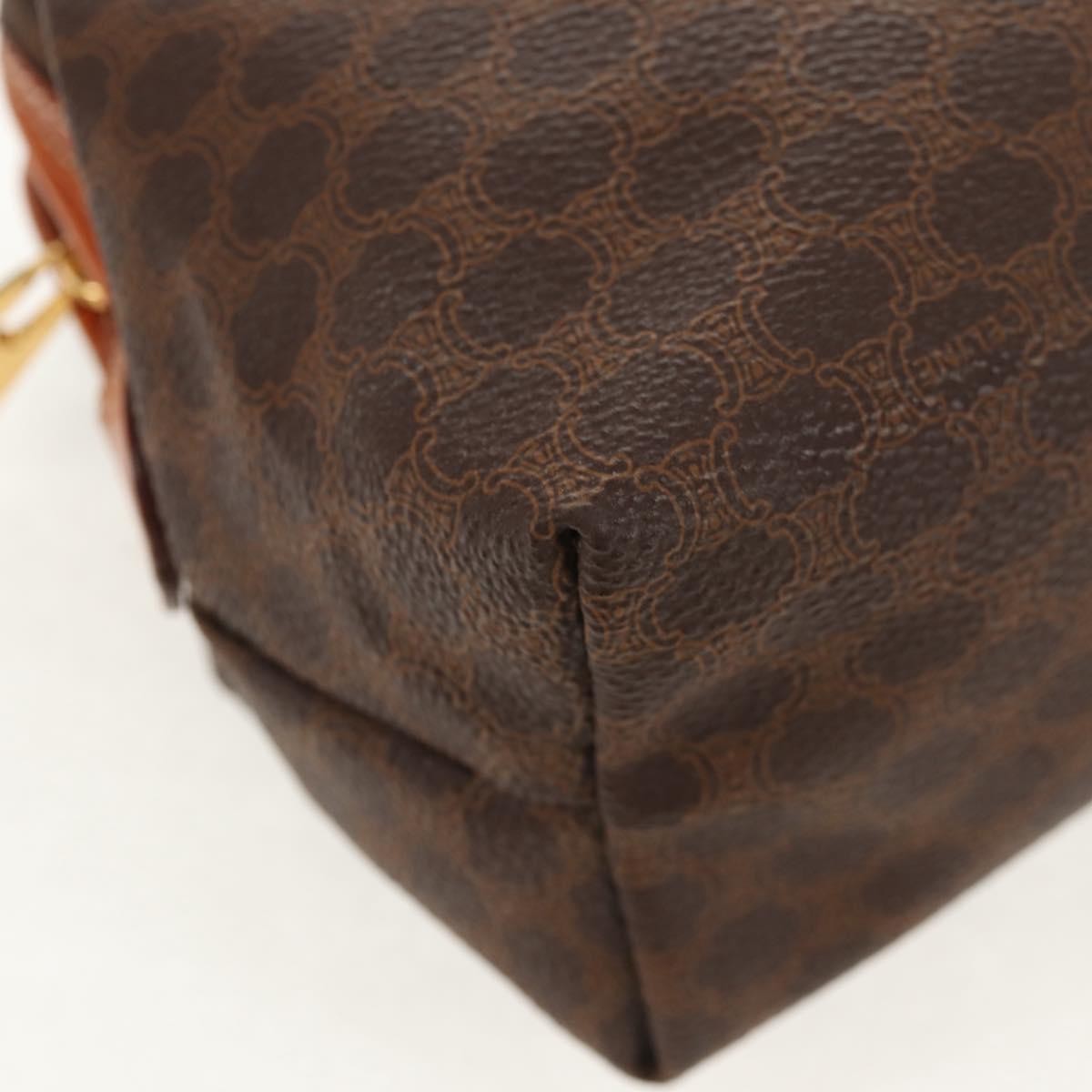 Celine Macadam Pochette Canvas and Leather, BROWN, CANVAS, Clutche & pouche