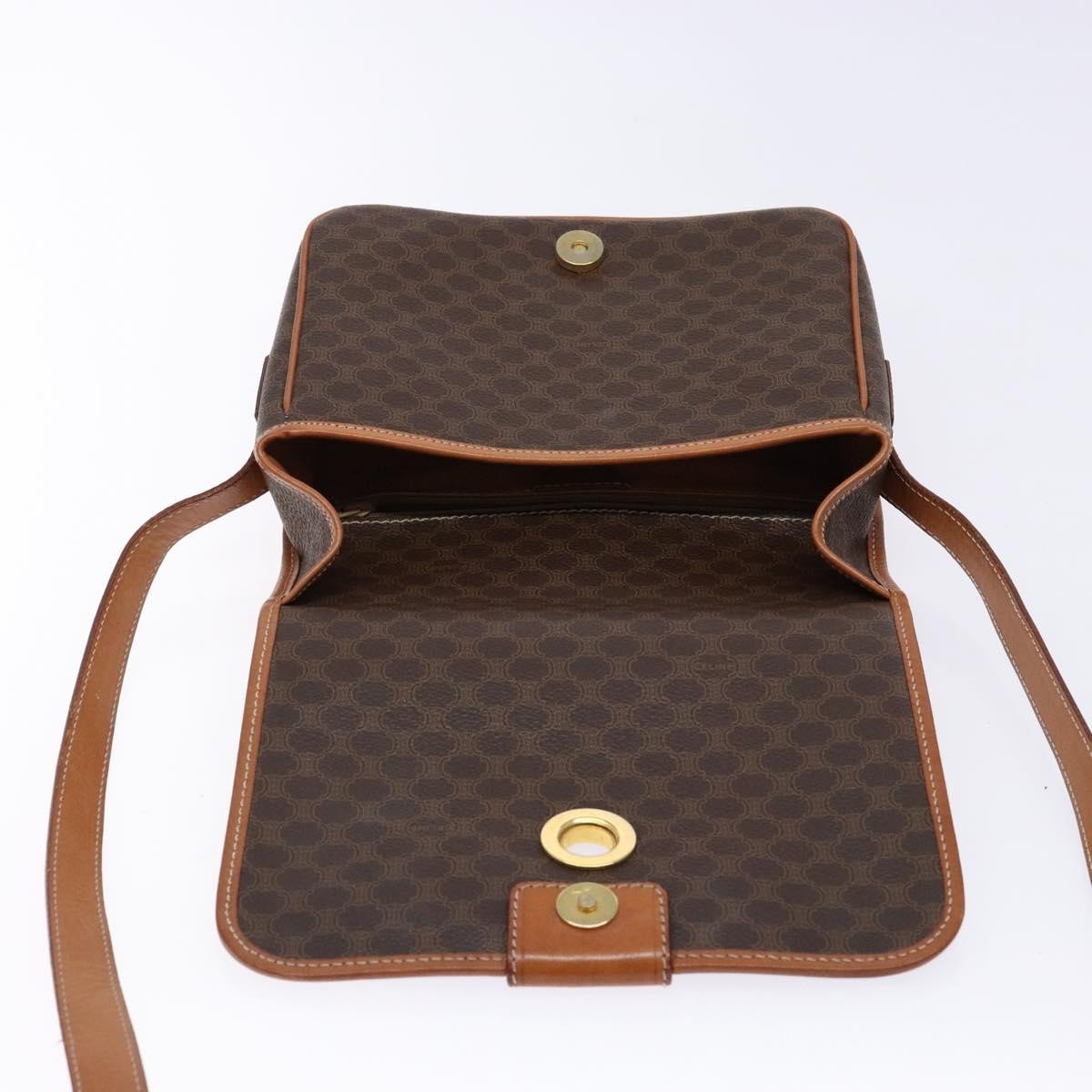 Celine Macadam Shoulder Bag PVC Leather, BROWN, CANVAS, Shoulder bag