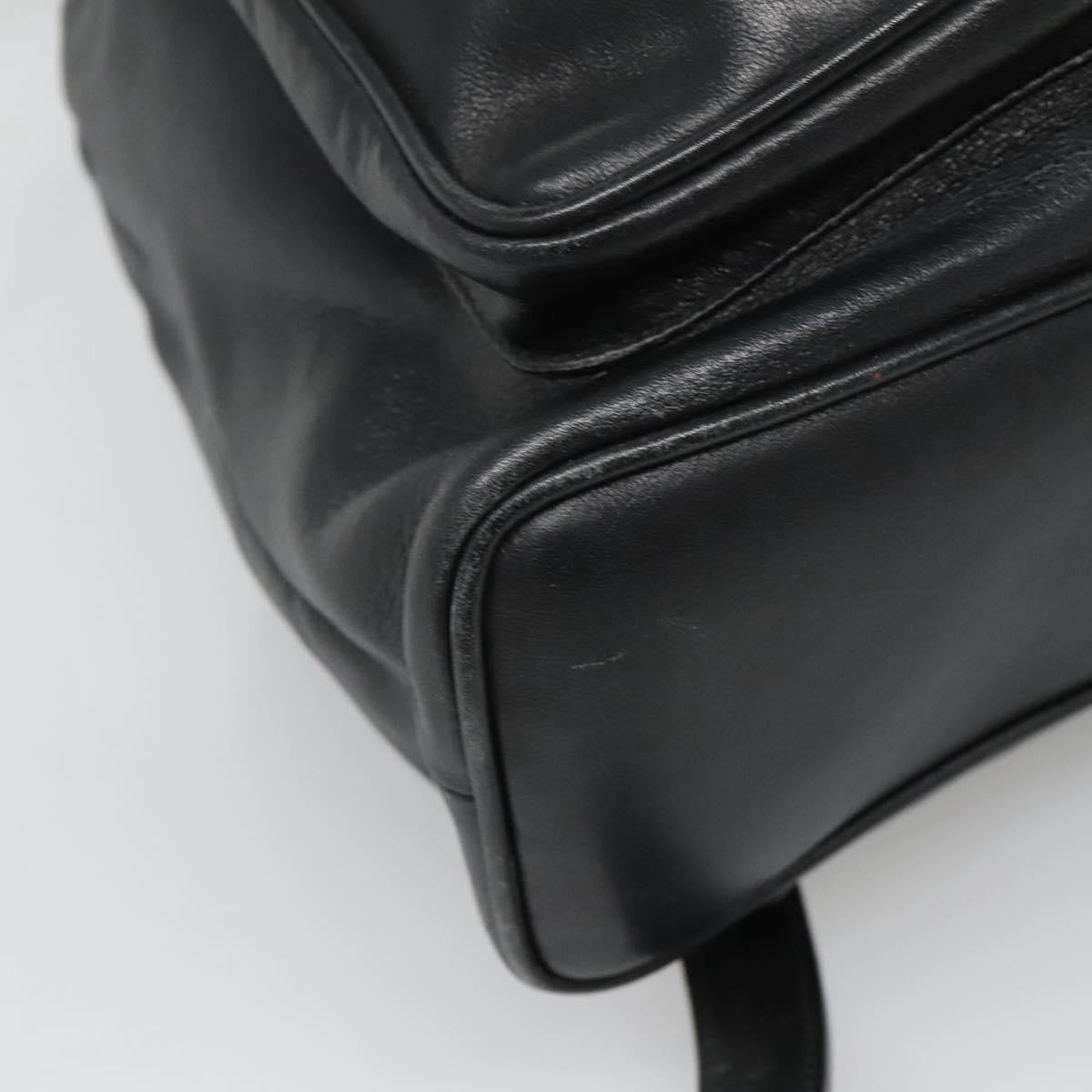 Gucci Vintage Bamboo Backpack Leather, BLACK, LEATHER, Backpack