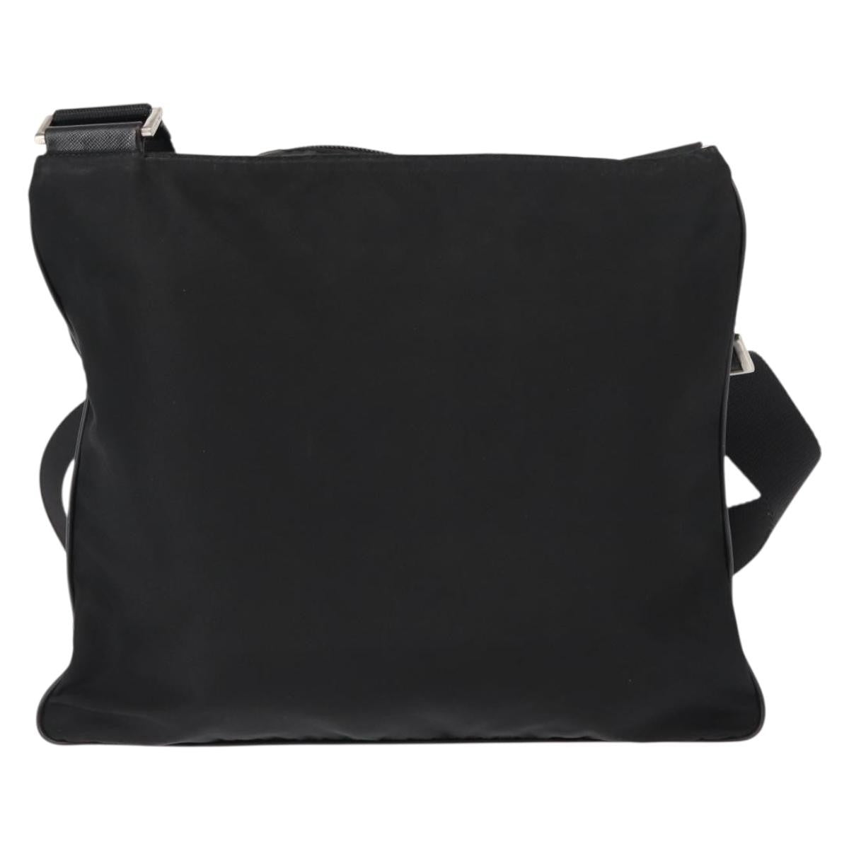 Prada Flat Messenger Bag Tessuto, BLACK, NYLON, Shoulder bag