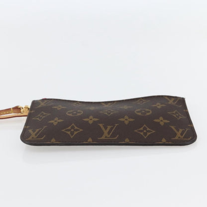 Louis Vuitton Neverfull Pochette Monogram Canvas, BROWN, CANVAS, Clutche & pouche
