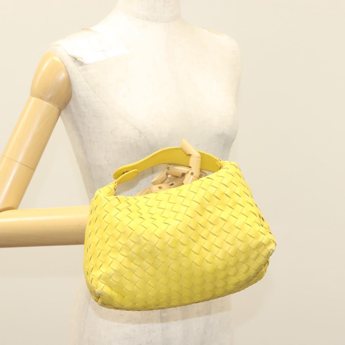 Bottega Veneta Wallace Shoulder Bag Intrecciato Nappa, YELLOW, LEATHER, Clutche & pouche