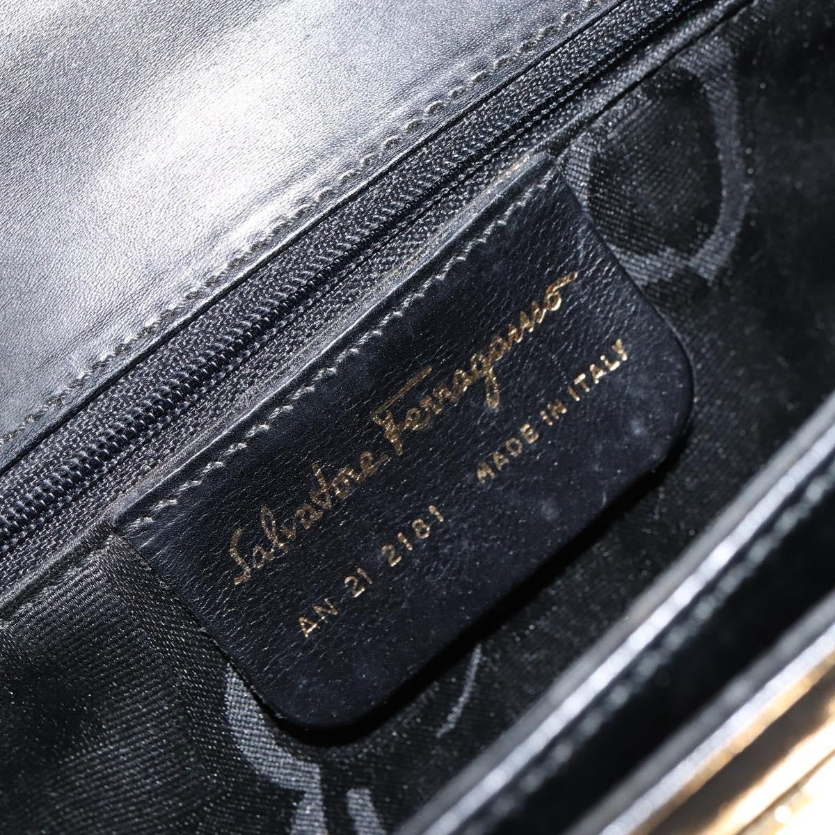 Salvatore Ferragamo Gancini Convertible Top Handle Bag Leather, BLACK, LEATHER, Handbag