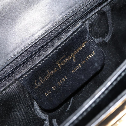 Salvatore Ferragamo Gancini Convertible Top Handle Bag Leather, BLACK, LEATHER, Handbag