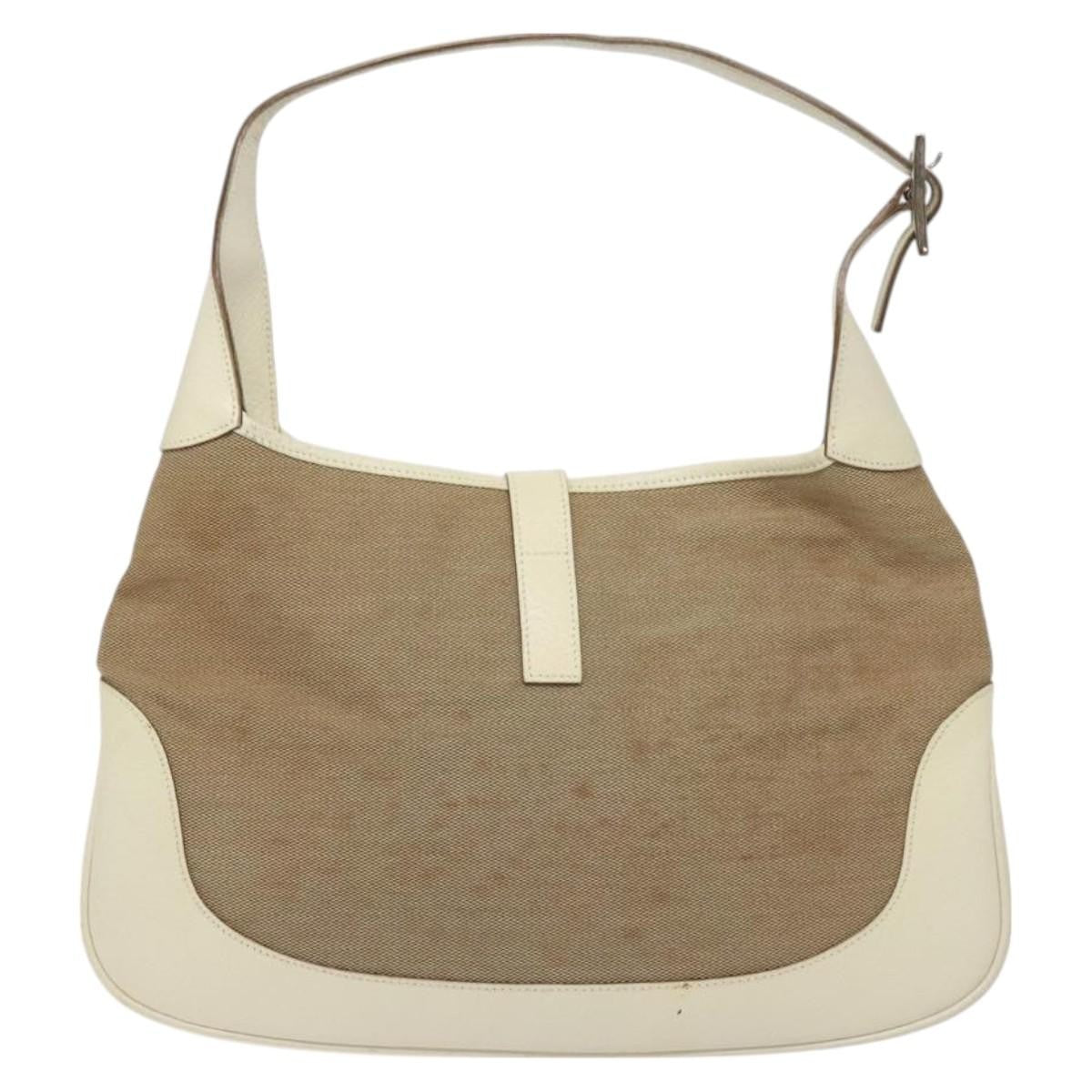 Gucci Vintage Jackie O Hobo Canvas and leather, BEIGE, CANVAS, Shoulder bag