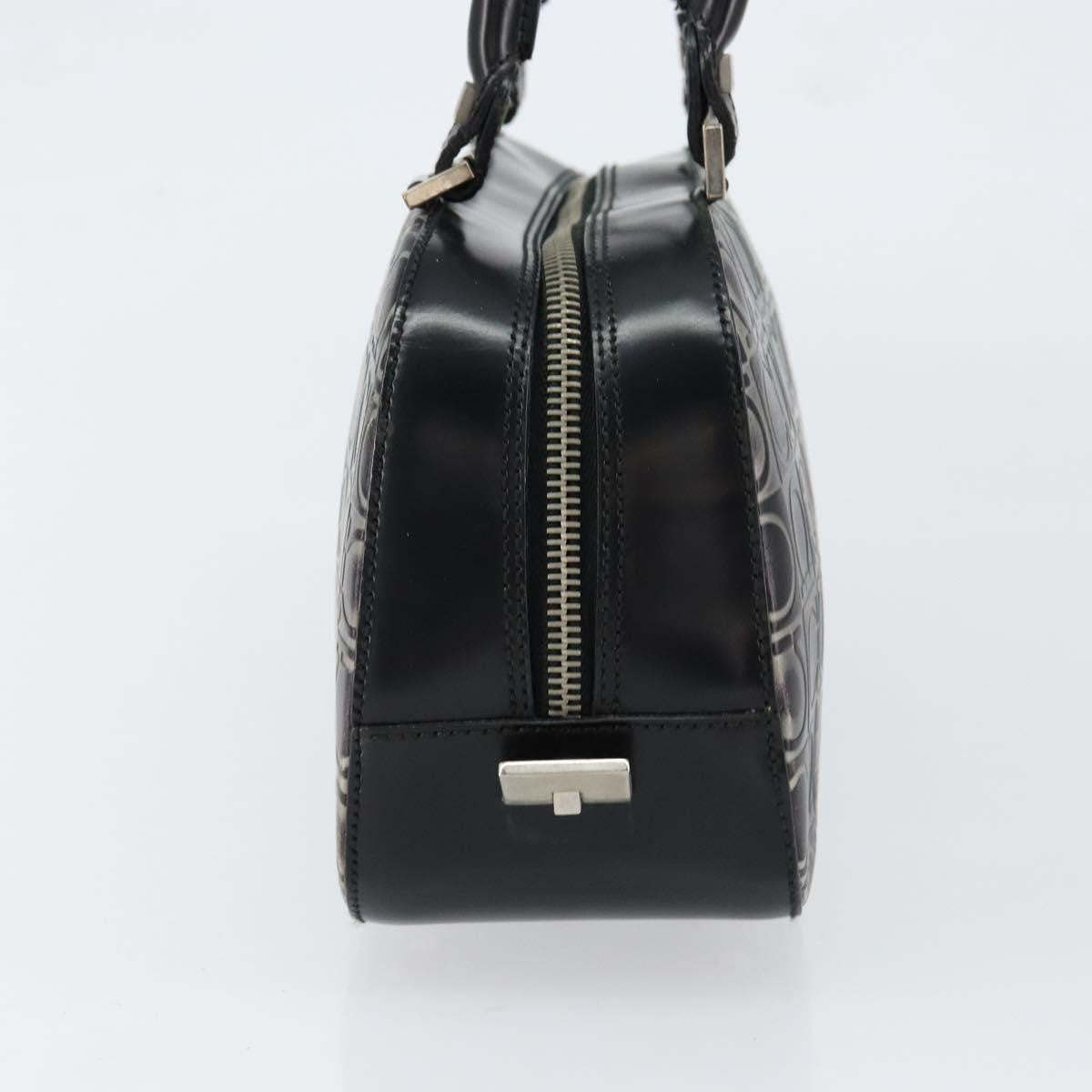 Salvatore Ferragamo Gancini handbag Leather, BLACK, LEATHER, Handbag