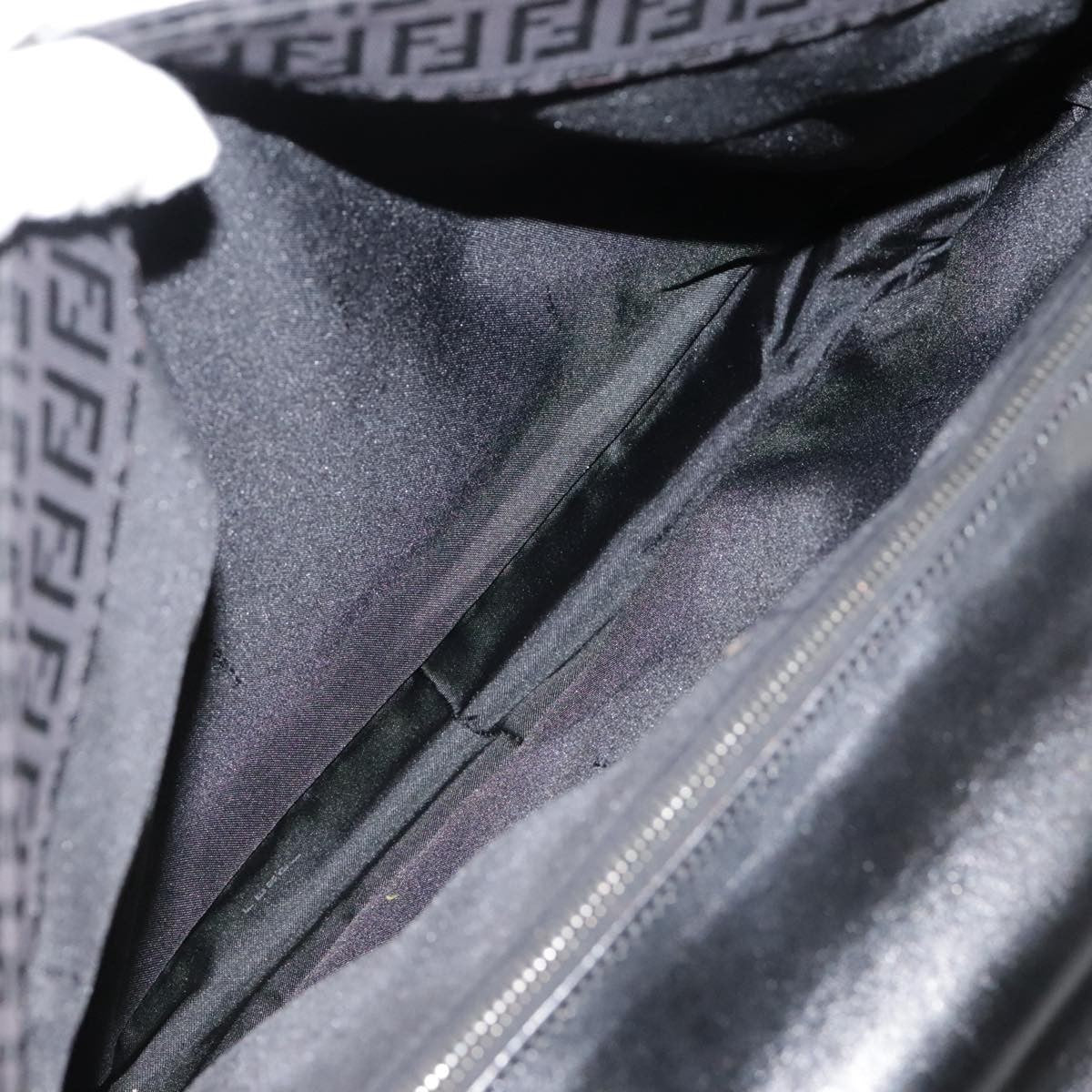 Fendi Convertible Pushlock Flap Satchel Zucca Canvas and Leather, BLACK, CANVAS, Briefcase