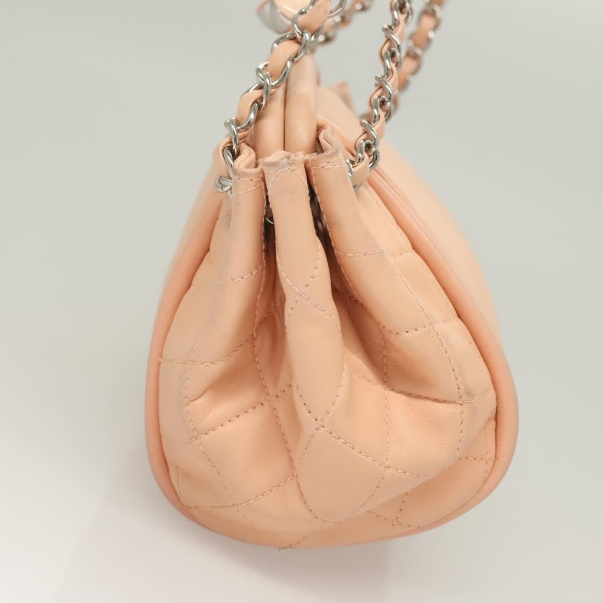 Chanel Kisslock Accordion Handbag Leather, PINK, LEATHER, Shoulder bag