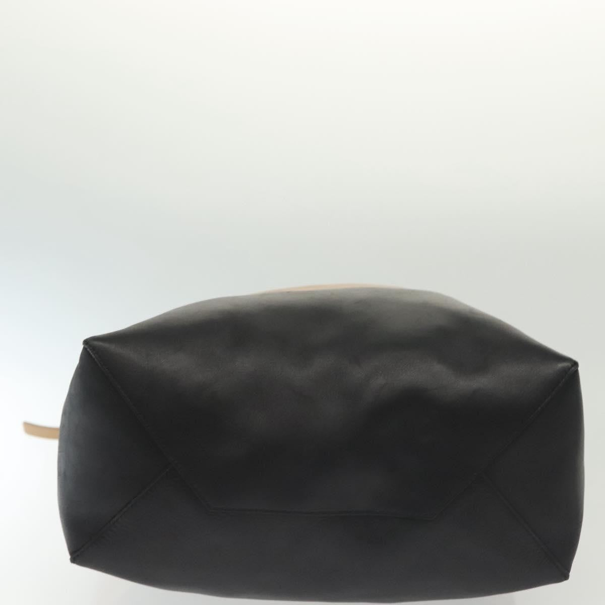 Celine Bicolor Drawstring Cabas Tote Leather, BEIGE, LEATHER, Tote bag