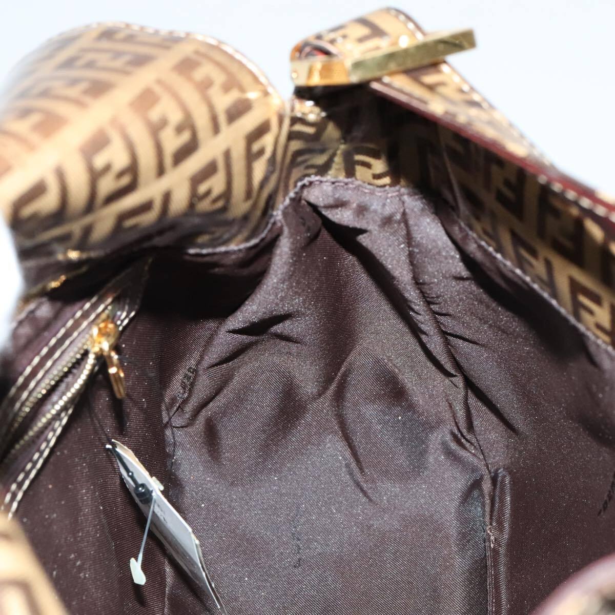 Fendi Mamma Baguette Zucca canvas, BROWN, CANVAS, Handbag