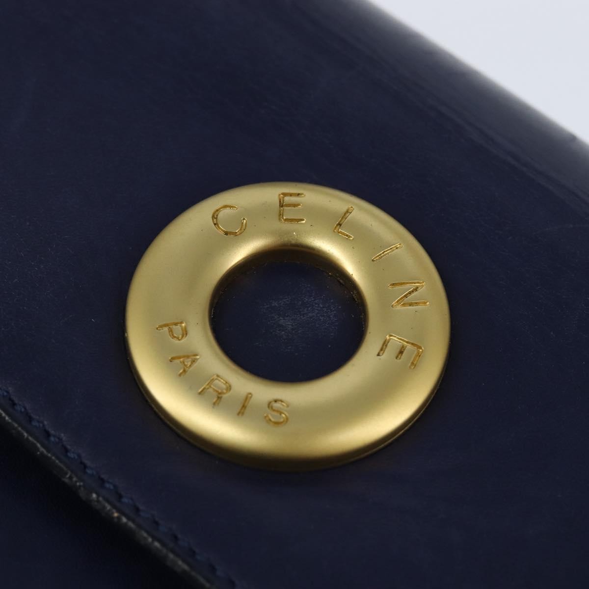 Celine Circle Logo Handbag Leather, BLUE, LEATHER, Handbag
