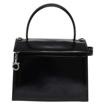 Salvatore Ferragamo Gancini handbag Patent leather, BLACK, PATENT_LEATHER, Handbag