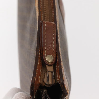 Celine Macadam Pochette Canvas and Leather, BROWN, CANVAS, Clutche & pouche