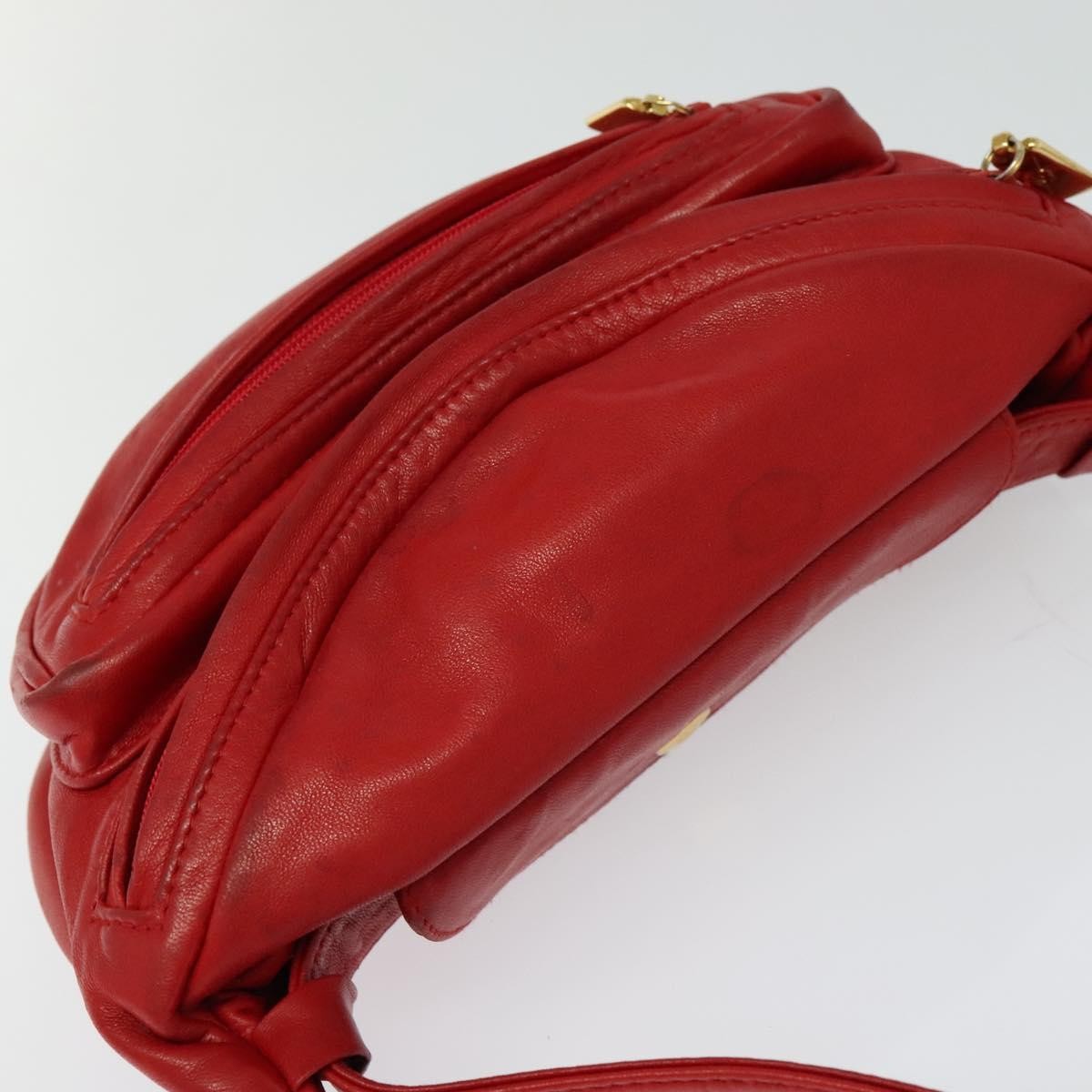 Gucci Waist Bag Leather, RED, LEATHER, Shoulder bag