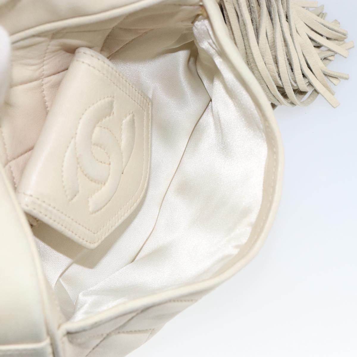 Chanel Vintage Front Pocket Camera Bag Quilted Lambskin, BEIGE, LEATHER, Shoulder bag