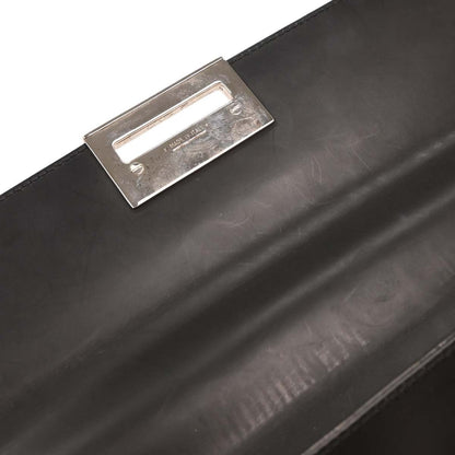 Salvatore Ferragamo Convertible Top Handle Bag Leather, BLACK, LEATHER, Handbag