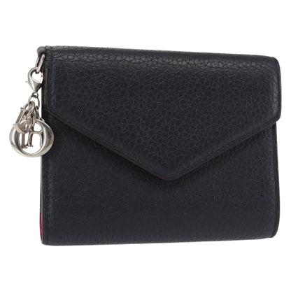 Christian Dior Diorissimo Envelope Wallet Leather, NAVY, LEATHER, Wallets
