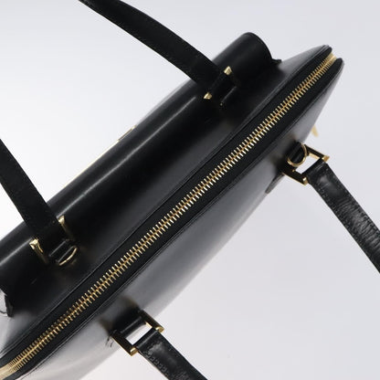 Salvatore Ferragamo Vintage Zip Handbag Leather, BLACK, LEATHER, Handbag