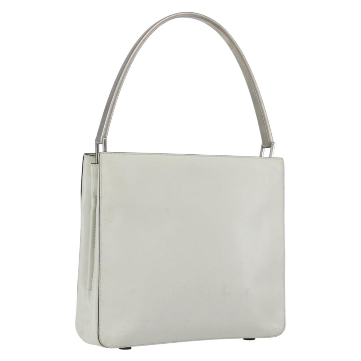 Prada Vintage Handbag Leather, WHITE, LEATHER, Handbag