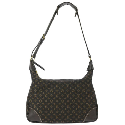 Louis Vuitton Boulogne Handbag Mini Lin, BROWN, CANVAS, Shoulder bag