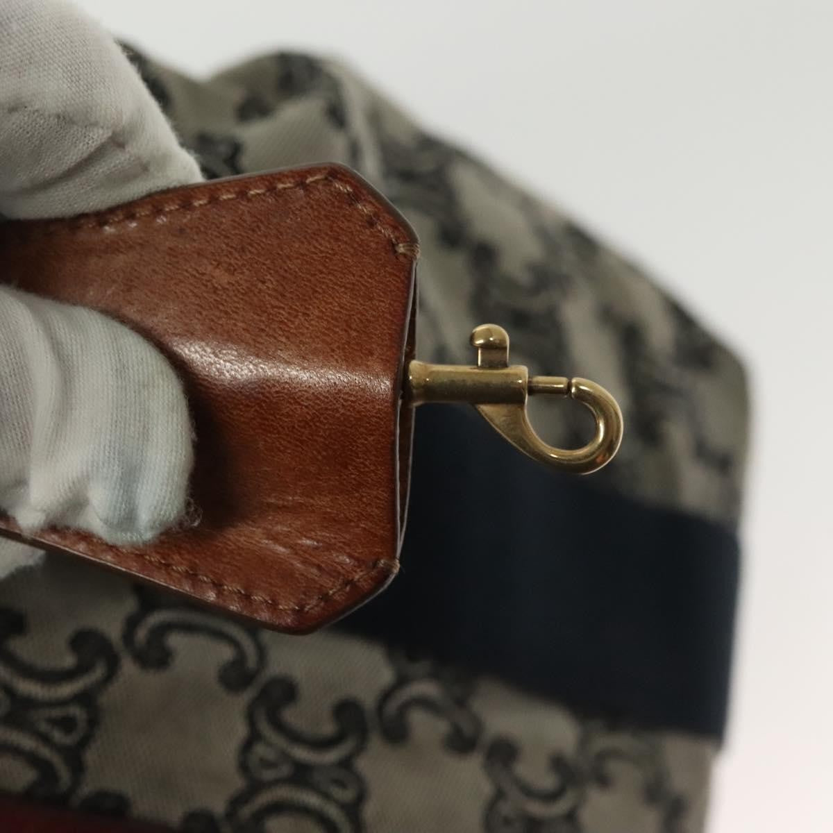 Celine Vintage Macadam Handbag Macadam, NAVY, CANVAS, Handbag