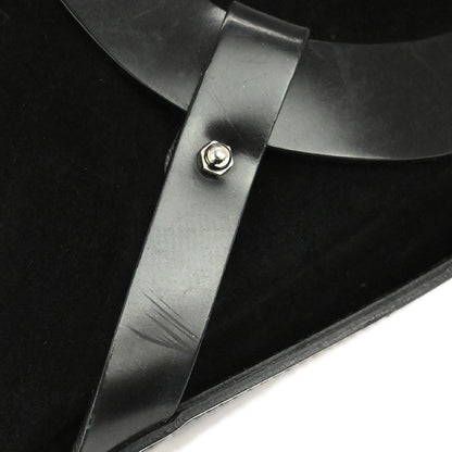 Salvatore Ferragamo Gancini handbag Suede, BLACK, SUEDE, Handbag