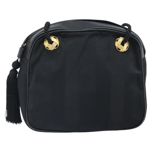 Salvatore Ferragamo Vintage Shoulder Bag Canvas, BLACK, CANVAS, Shoulder bag