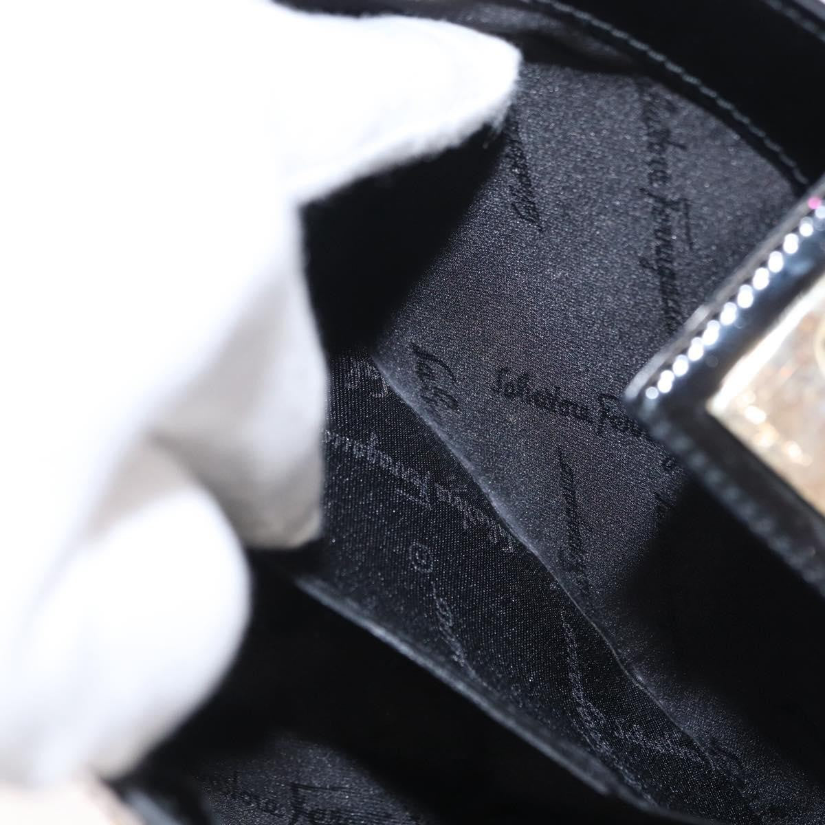 Salvatore Ferragamo Gancini Shoulder Bag Patent Leather, BLACK, PATENT_LEATHER, Shoulder bag