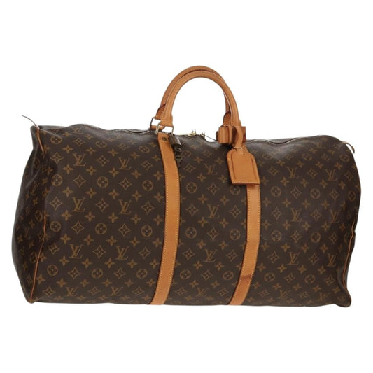 Louis Vuitton Keepall Bag Monogram Canvas, BROWN, CANVAS, Travel bag