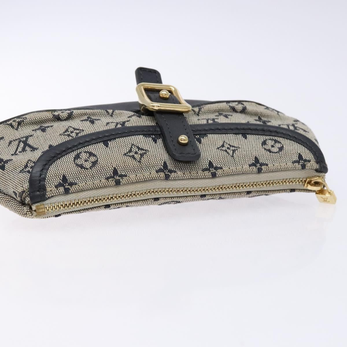 Louis Vuitton Anne Sophie Clutch Mini Lin, BLUE, CANVAS, Clutche & pouche