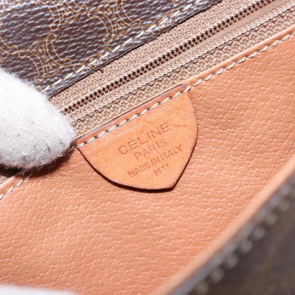 Celine Macadam Shoulder Bag PVC Leather, BROWN, CANVAS, Shoulder bag