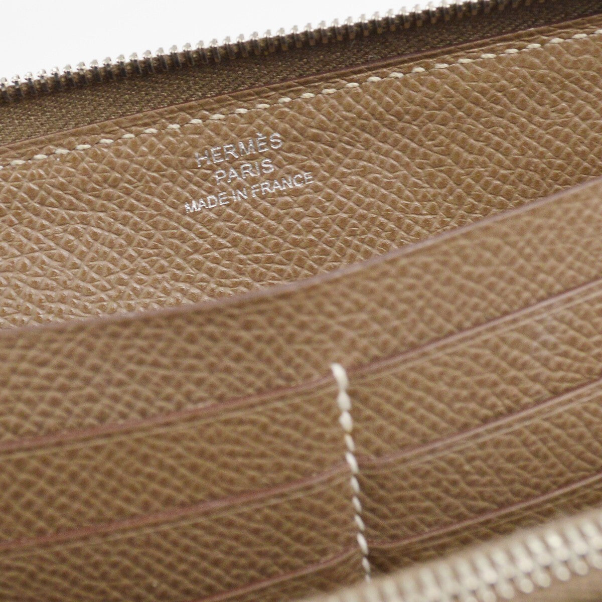 Hermes Azap Zip Around Wallet Epsom, GRAY, LEATHER, Wallets