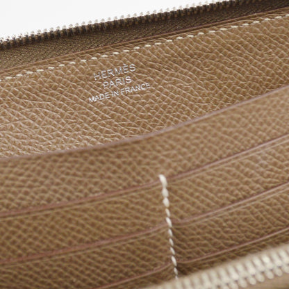 Hermes Azap Zip Around Wallet Epsom, GRAY, LEATHER, Wallets