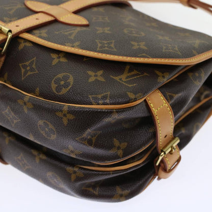 Louis Vuitton Saumur Handbag Monogram Canvas, BROWN, CANVAS, Shoulder bag