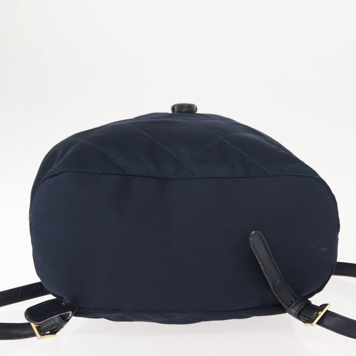 Prada Buckle Backpack Quilted Tessuto, NAVY, NYLON, Backpack