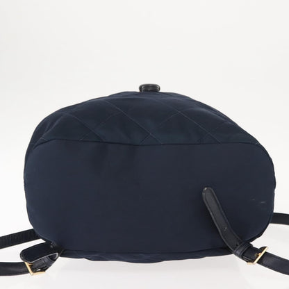 Prada Buckle Backpack Quilted Tessuto, NAVY, NYLON, Backpack