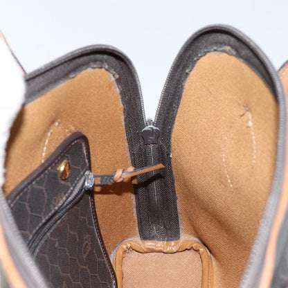 Christian Dior Vintage Honeycomb Handbag Canvas Leather, BLACK, CANVAS, Handbag