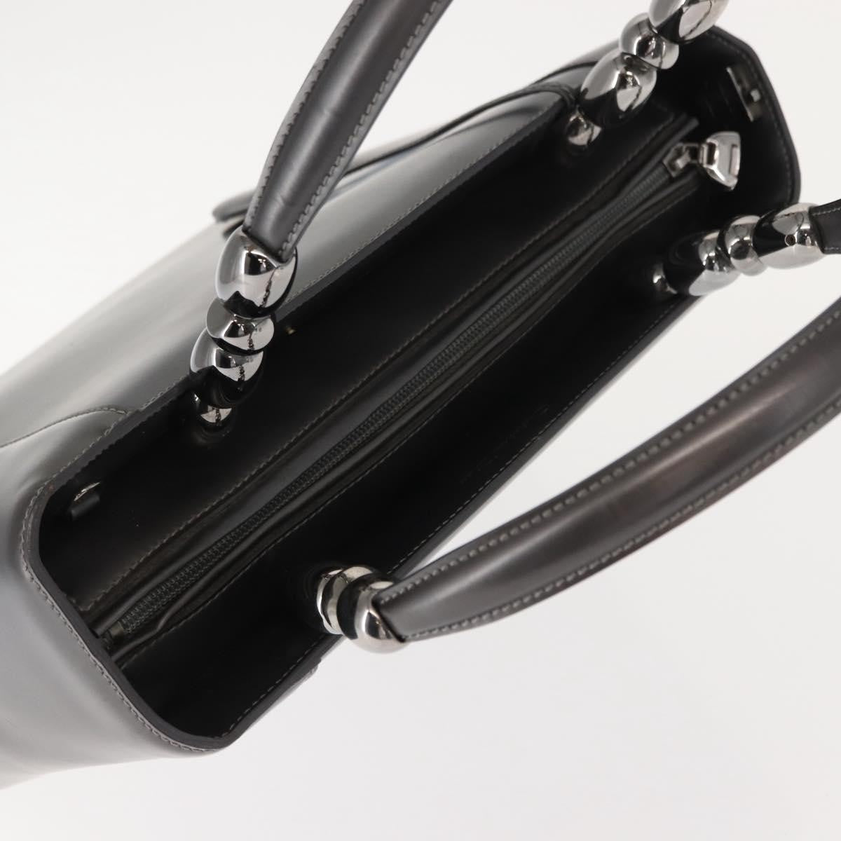 Christian Dior Vintage Handbag Leather, GRAY, LEATHER, Handbag