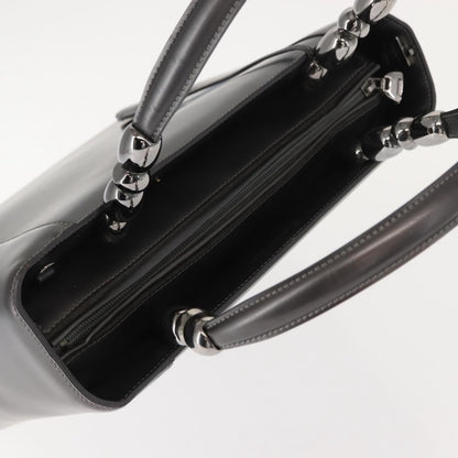 Christian Dior Vintage Handbag Leather, GRAY, LEATHER, Handbag