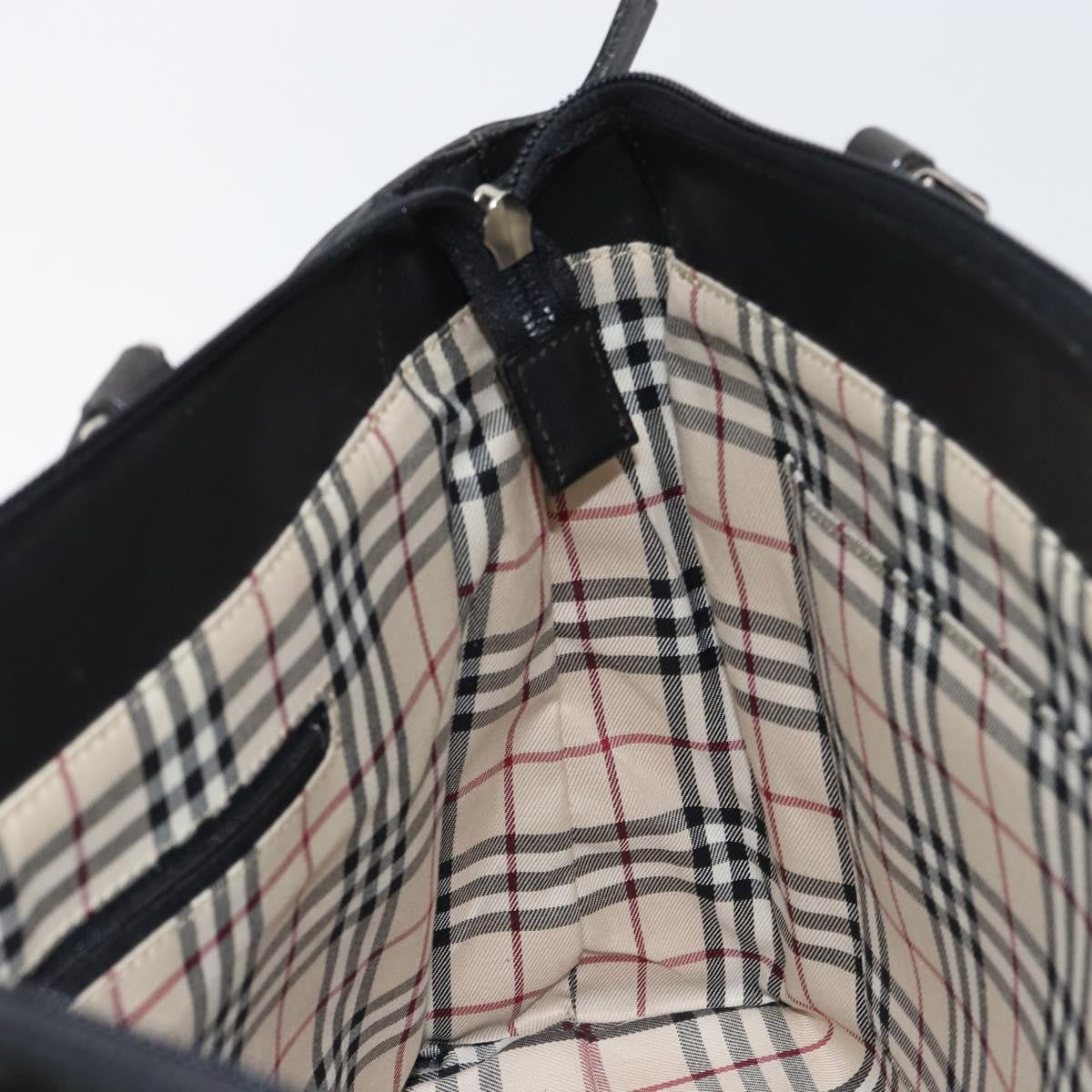 Burberry Handle Tote Leather, BLACK, LEATHER, Tote bag