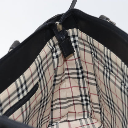 Burberry Handle Tote Leather, BLACK, LEATHER, Tote bag