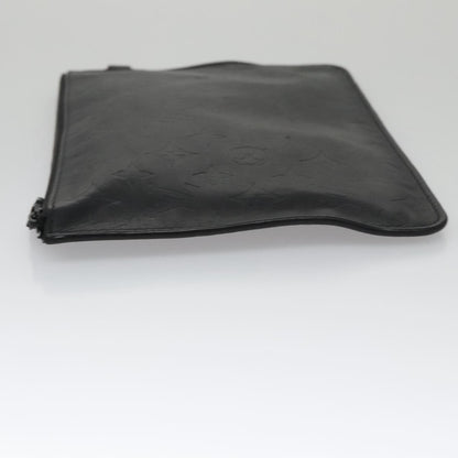 Louis Vuitton Neverfull Pochette Monogram Empreinte Giant, BLACK, LEATHER, Clutche & pouche