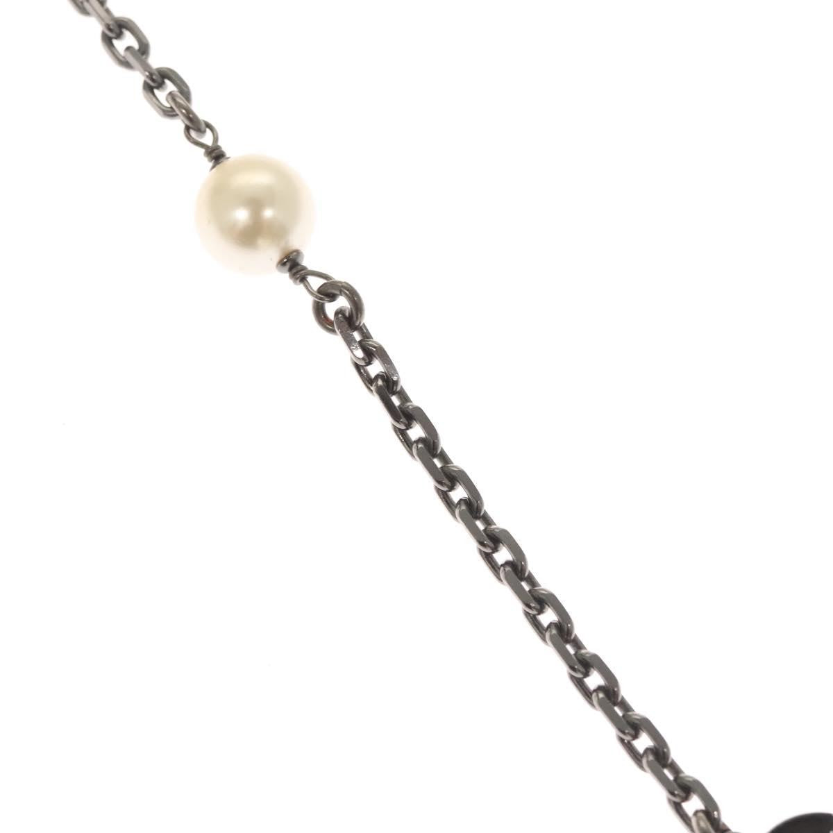Chanel CC Pearl Necklace Faux Pearls and Metal, WHITE, METAL, Necklace