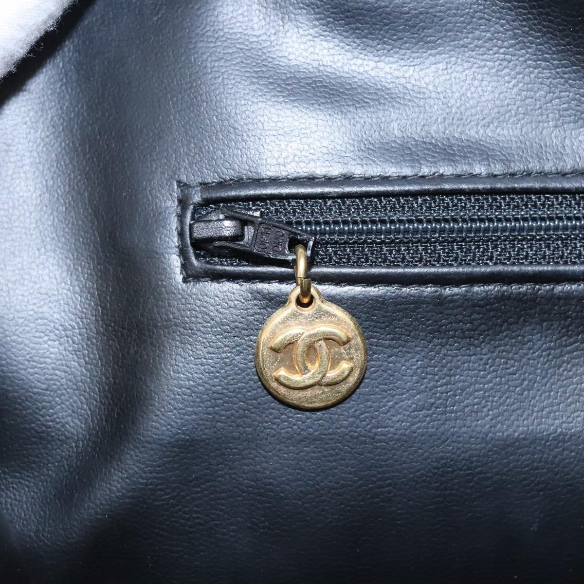 Chanel Vintage CC Dome Bag Leather, BLACK, LEATHER, Tote bag