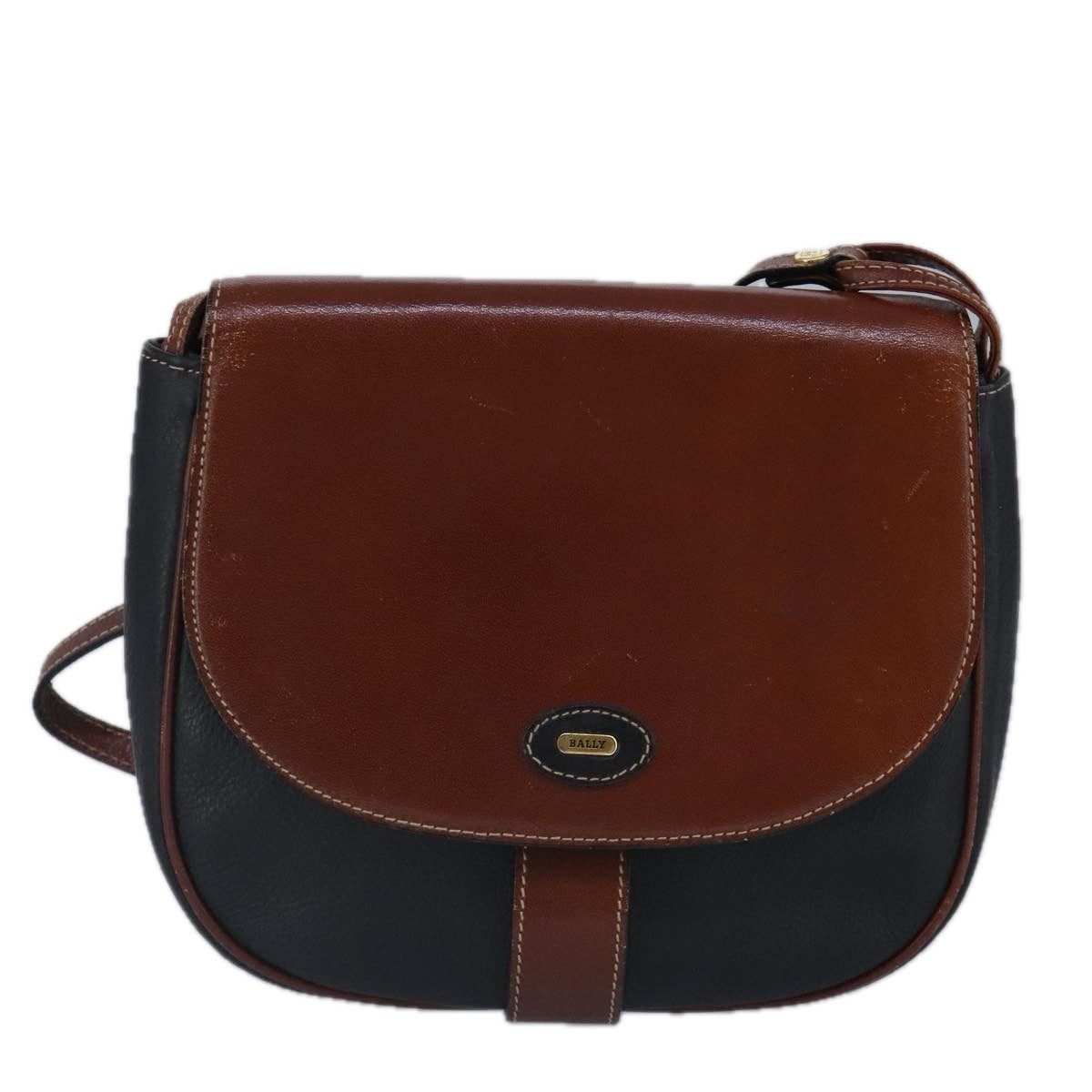 Bally Vintage Shoulder Bag Leather, Brown, Leather, Shoulder Bag