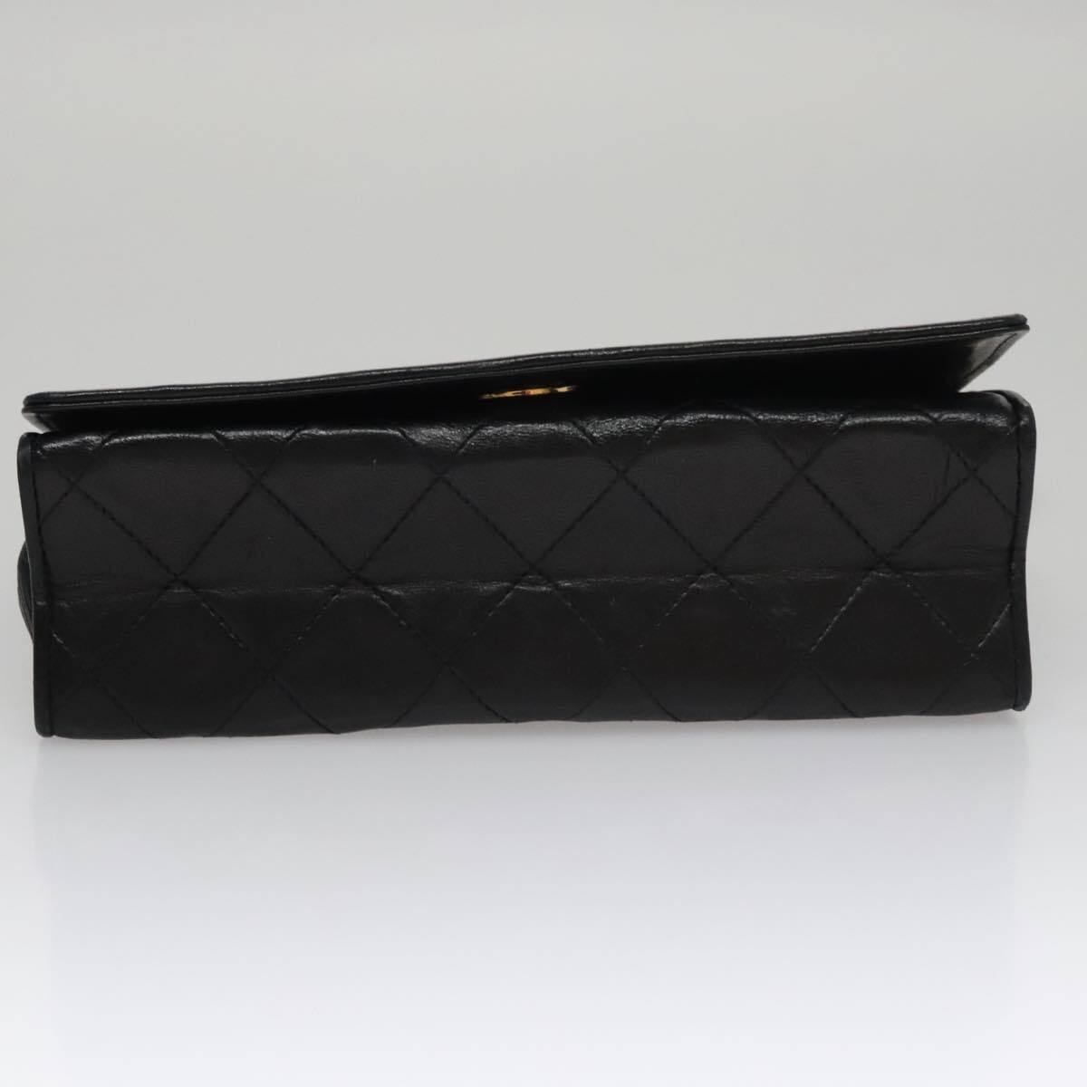 Chanel Vintage Full Flap Shoulder Bag Leather, BLACK, LEATHER, Shoulder bag